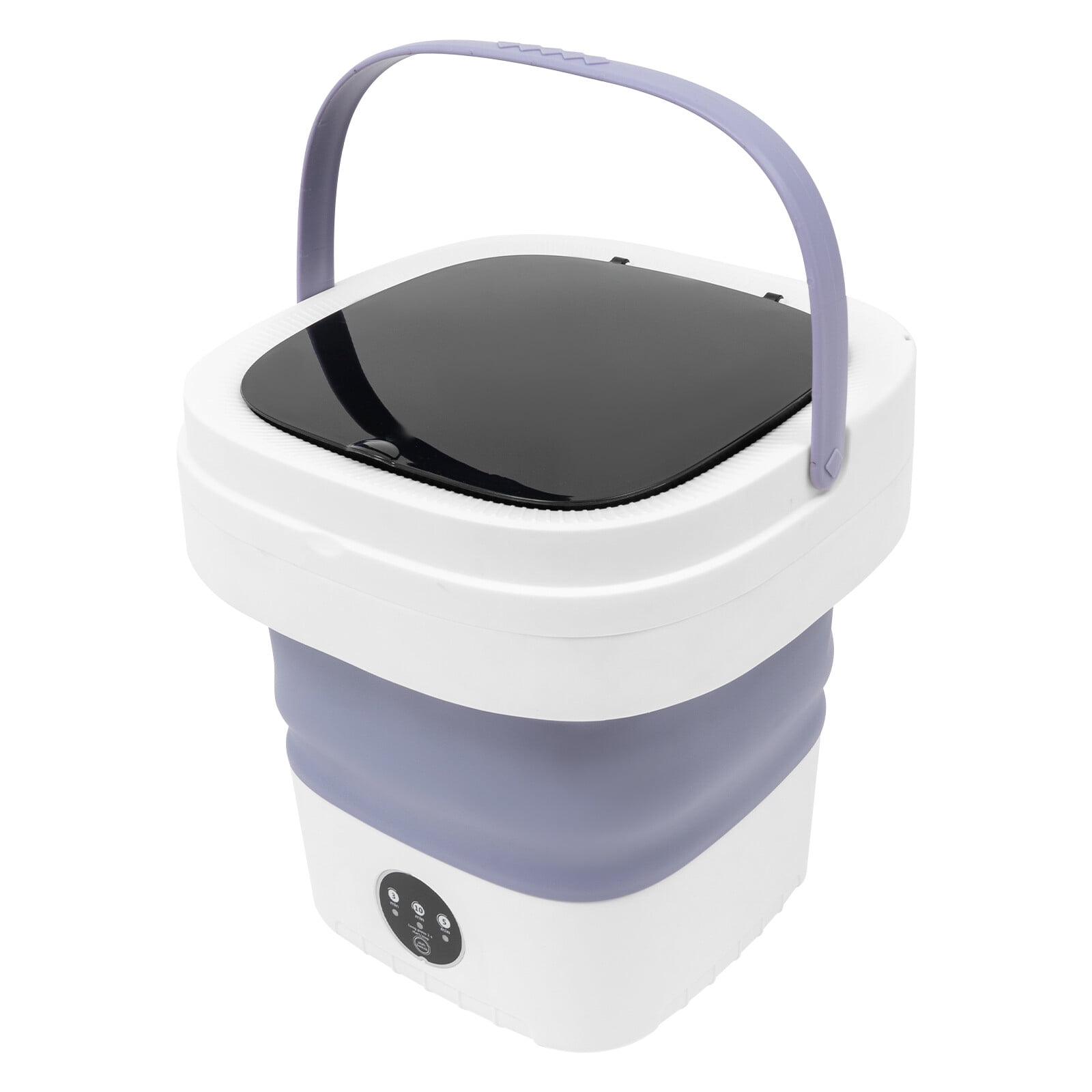 Foldable Portable Washing Machine, 12L Mini Washer with Pure Copper Motor, Small Compact Travel Washing Machine for Apartment Dorm RV Camping – Timer & Drain Hose, 36W, Purple