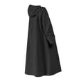 thumbnail image 2 of Poncho de lluvia de cobertura total de tela Oxford con capucha, impermeable para montar a caballo, capa de lluvia Negro L, 2 of 8