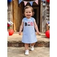 thumbnail image 4 of Toddler Baby Girl 4th of July Outfit Popsicle Embroidery Striped Sleeveless Tank Dress Bowknot A Line Patriotic Dress Summer Clothes, 4 of 9