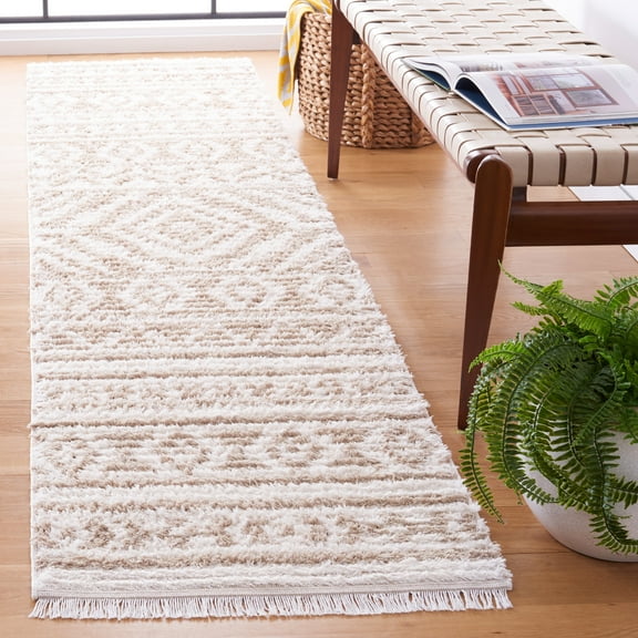 SAFAVIEH Augustine Emmett Geometric Runner Rug, Beige/Ivory, 2' x 9'