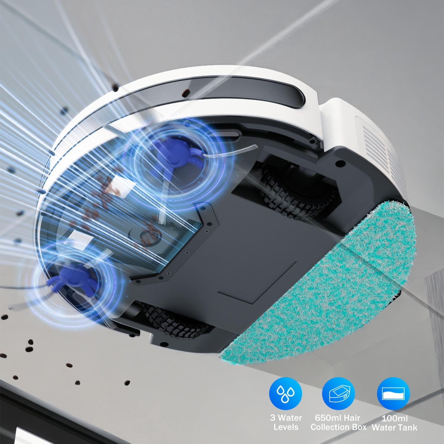 Robot Vacuum Cleaner,  Automatic Charging, Wet and Dry, for Pet Hair, Debris, Hard Floors