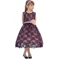 thumbnail image 3 of Dreamer PePi Floral Lace Bead Ribbon Easter Party Birthday Big Girls' Flower Girls DressesFuchsia 12 (C03B38), 3 of 5