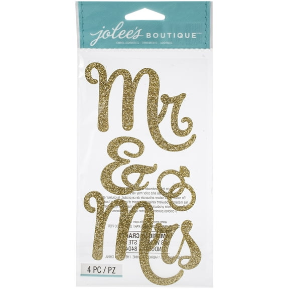 Jolee's Boutique Themed Embellishments 4/Pkg-Mr. & Mrs.