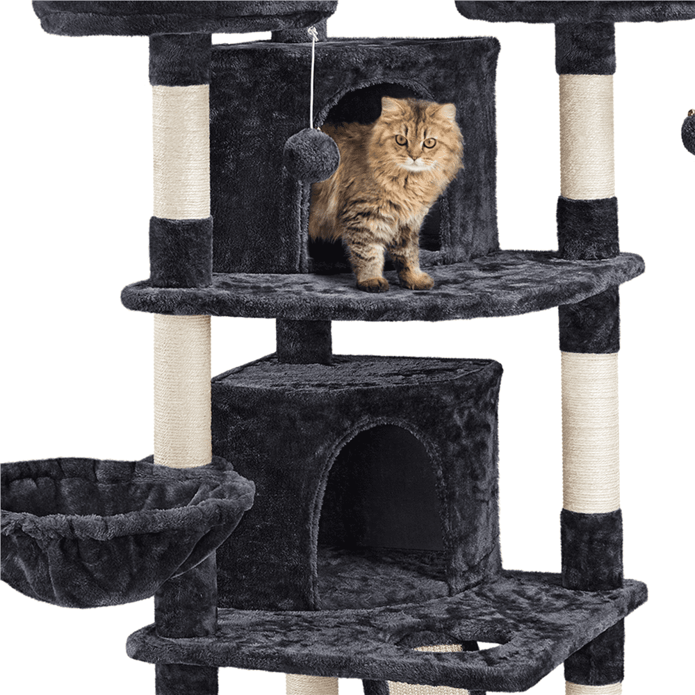 Renwick 68.5in Multi-Level Cat Tree Caves Condos, Black