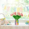 thumbnail image 4 of THHEIC Easter Decorations Set, 15 PCS Artificial Tulips with 30 PCS Bunnies Vase Filler, Spring Home Decoration Centerpieces for Tables, No Vase Included, Party Table Decor, 4 of 8