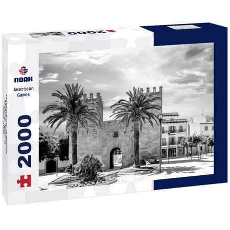 Noah Jigsaw Puzzle Historical city of Alcudia, Mallorca, Spain in black white 2000 pieces