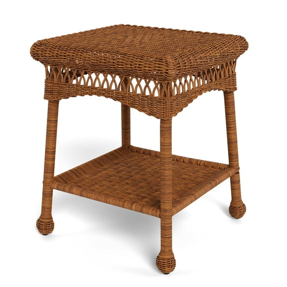 Tortuga Outdoor Portside Southwest Amber Square Outdoor Wicker Side Table