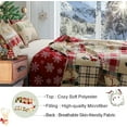 thumbnail image 3 of Green Essen Christmas Quilt Set Twin Size 3pc Reversible Rustic Quilt Cabin Bedspreads Reindeer Bells Coverlet Lightweight Bed Cover with 2 Pillowcases, 3 of 8