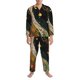 thumbnail image 3 of Balery Abstract Gold Floral Galaxy Pijama para Hombre de Dos Piezas con Manga Larga, Conjunto de Dormir y Descanso Suave con Bolsillos-Large, 3 of 7