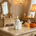 thumbnail image 3 of Halloween Ghost Lantern with Remote Control, Resin Flameless Ghost Candle with Flickering Warm LED, Tabletop Decor for Mantel Shelf Party Home, 3 of 6