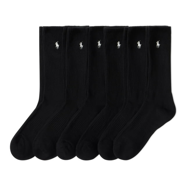 Polo Ralph Lauren Classic Cotton Crew Sock, Black, One Size