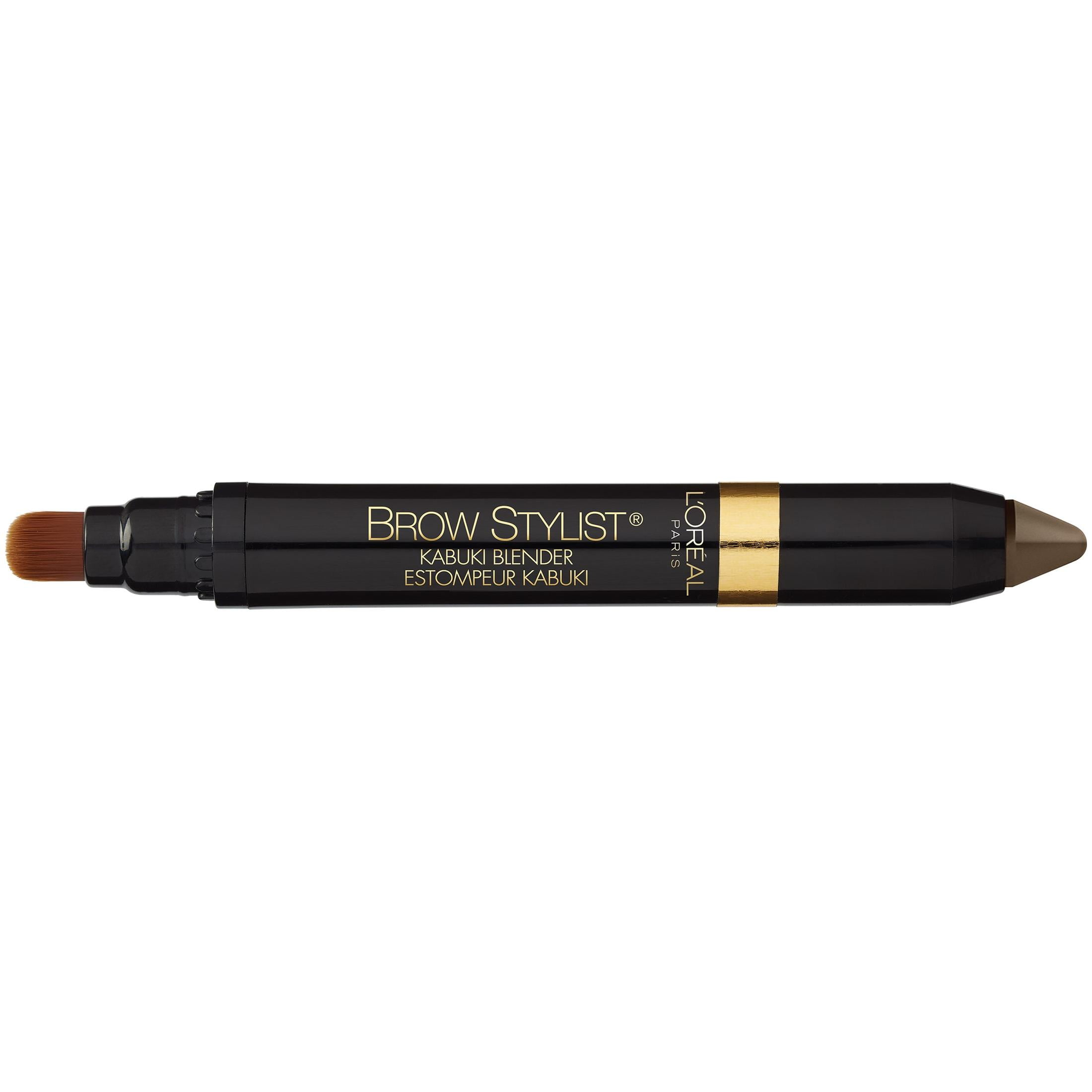 L'Oreal Paris Brow Stylist Kabuki Blender Crayons, Blonde Eyebrow Pencil, 0.05 oz