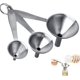 thumbnail image 1 of Juego de embudos de cocina de acero inoxidable de 3 piezas para polvo, aceite, líquidos, etc., mini embudo de metal, embudo de especias para llenar botellas pequeñas, 1 of 5