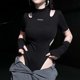 thumbnail image 4 of Body gótico calado para mujer, estilo académico oscuro, liso, ajustado, con cuello redondo, estilo hip hop, estilo grunge, estilo hada, negro, 4 of 5