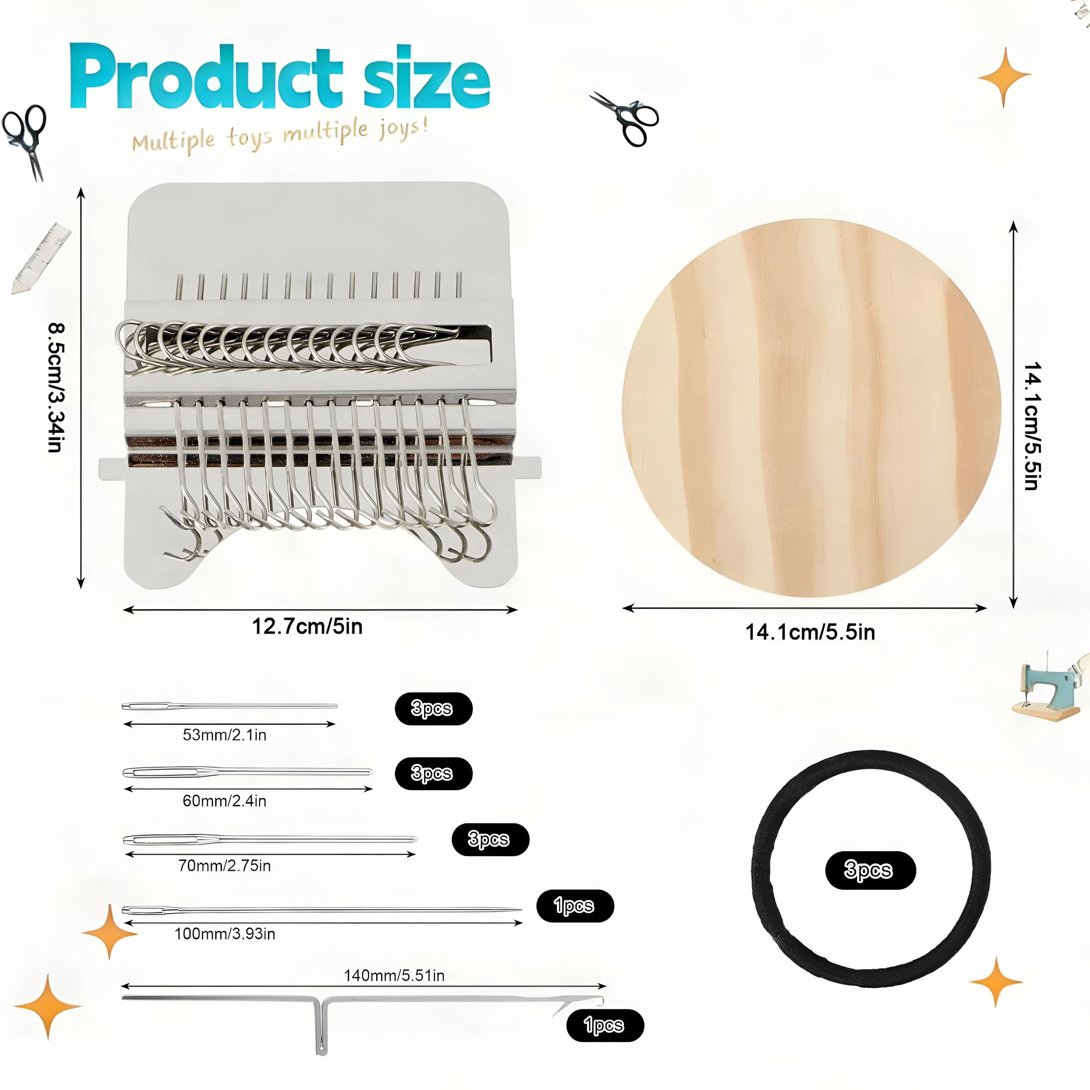 TUWAFE 2026 New Knit Patch Kit 2.0,Portable Darning Loom for Beginners,Knitpatch Kit for Holes Repair on Socks,Clothes&Jeans,Patchwork Weaving Tool Set for Quickly Sewing Repair(21 Hooks)