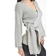 thumbnail image 4 of Blusa de Punto Diseño Cruzado Roman Fashion Juvenil Gris M, 4 of 6
