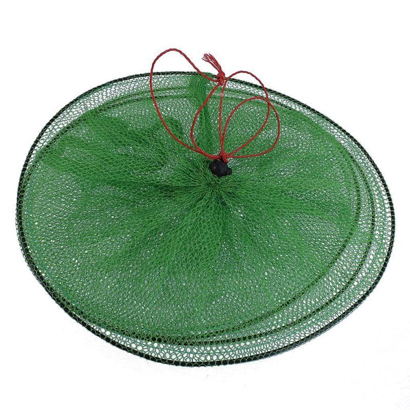 Portable Foldable 2 Layer Soft Nylon  Lobster Fishing Keep Net Green 