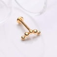 thumbnail image 2 of Implant Grade Titanium Golden Crescent Curve Beaded Ball Top Internally Threaded Labret Flat Back Stud, 2 of 4