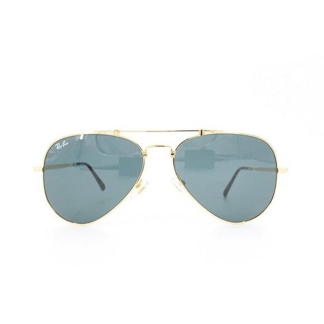 RB-Hip Hop-sunglasses RB8125 Titanium Aviator Sunglasses Gray Blue and Gold OS