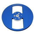 thumbnail image 2 of Carrete vacío de aleación de aluminio de 1/4 7 pulgadas con 2 orificios de apertura para máquina, carrete de recogida de cinta para TEAC azul, 2 of 14