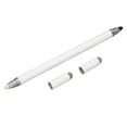 thumbnail image 4 of Lápiz óptico negro Lápiz capacitivo de posicionamiento preciso multifuncional 4 en 1 con 2 puntas de fibra para tabletas de teléfonos móviles Blanco, 4 of 5