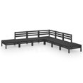 thumbnail image 2 of vidaXL 7 Piece Garden Lounge Set Solid Pinewood Black, 2 of 8