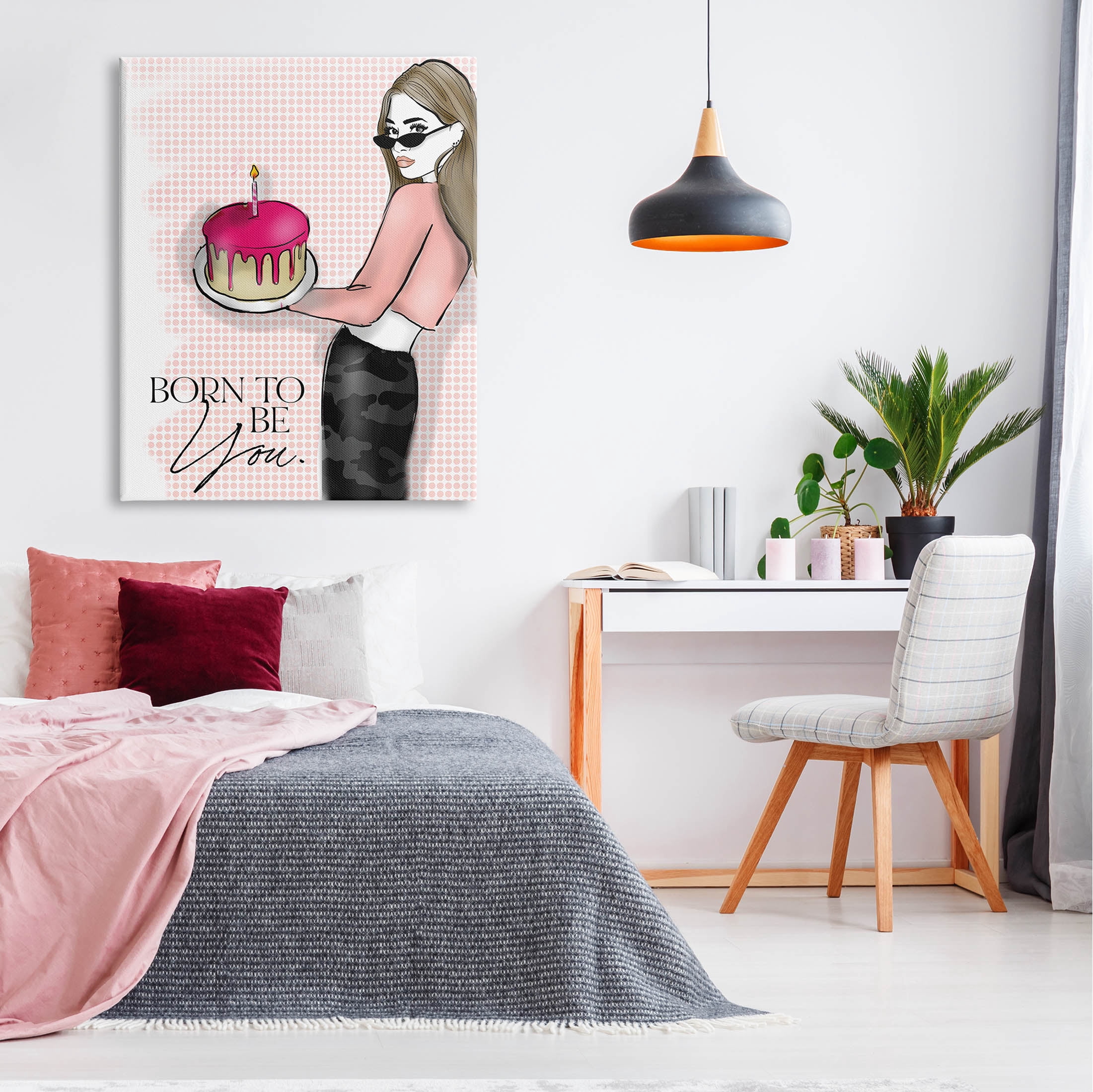 Stupell Industries Born To Be You Patterned Graphic Art Gallery Wrapped Canvas Print Wall Art, Design by Alison Petrie