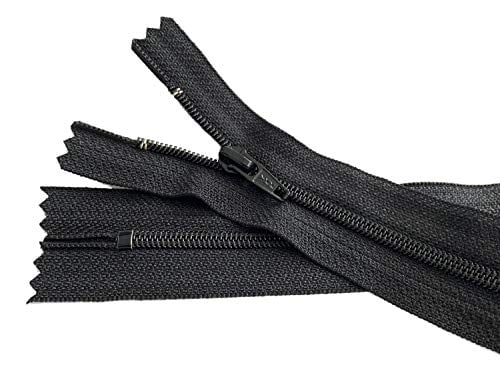YKK #4.5 Closed Bottom Slipcover & Upholstery. Color Black. Made in The USA. 5 Zippers/Package (24" Inches)