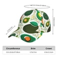 thumbnail image 2 of Salouo Green Avocado Print Unisex Sports Hat, Adjustable Golf Dad Hat Outdoor Cap Mountain Dad Hat Adjustable Fit Baseball Cap for Men and Women, 2 of 6