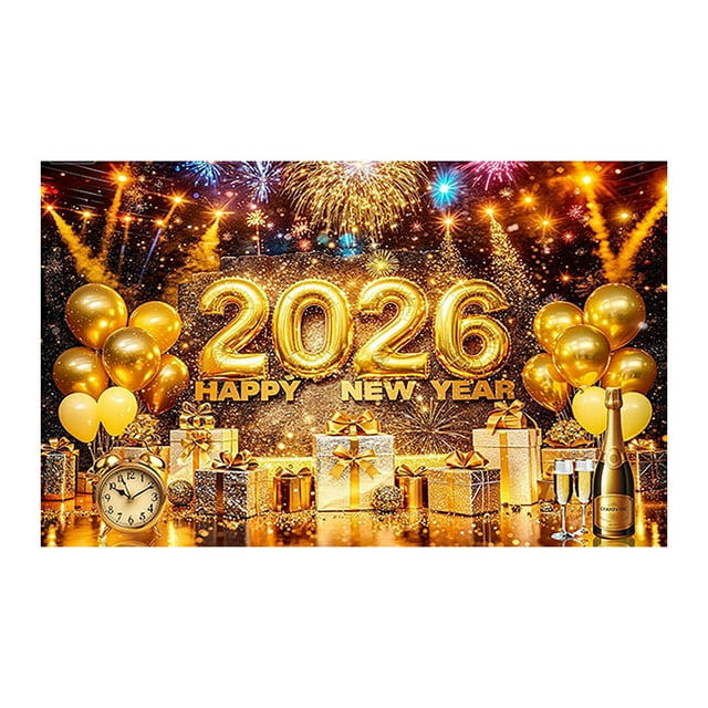 Huanglei Happy Years Eve 2026 Large Years 2026 NewYear Eve Banner Party Large Garages For Parties & Photography