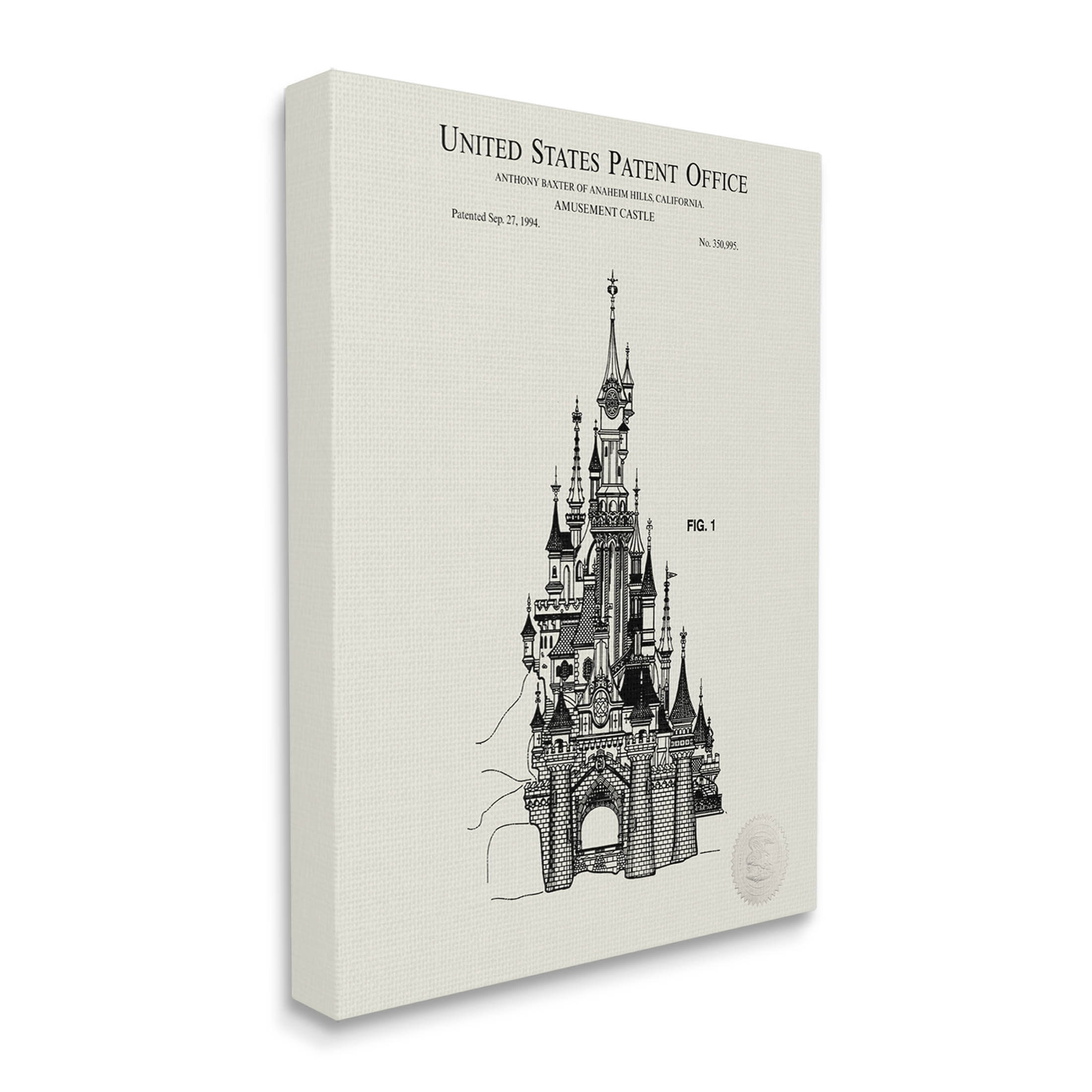 Stupell Industries Intricate Castle Blueprint Diagram Graphic Art Gallery Wrapped Canvas Print Wall Art, Design by Karl Hronek