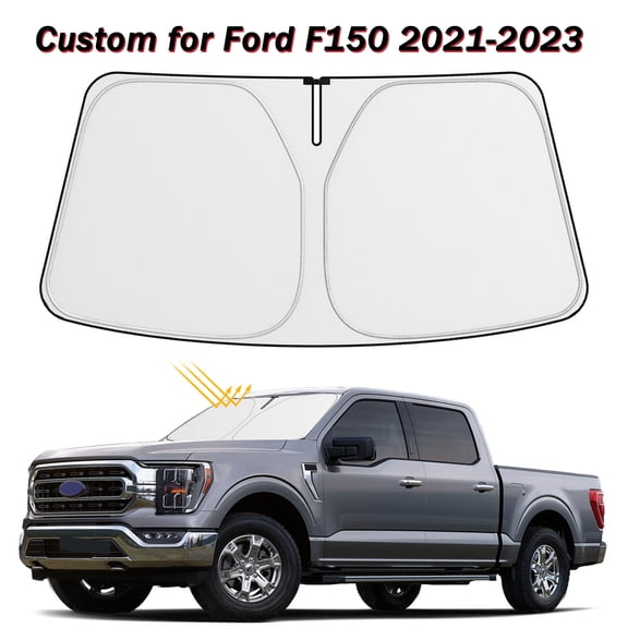 Windshield Sun Shade Cover for Ford F150 2019 - 2023 4 Layer Foldable Front Window Shade Fit for Ford F150 SUV, ST XLT, Limited, Platinum Accessories Sun Visor Shade Blocks UV Rays