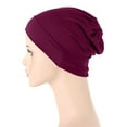 thumbnail image 2 of MSJUHEG Head Scarves for Chemo,Turbans for Women,Hair Scarf,Chemo Headwear for Women,Head Wraps for Women,Headscarf Cap Frosted Silk Ponytail Cap Headscarf Wine One Size, 2 of 5