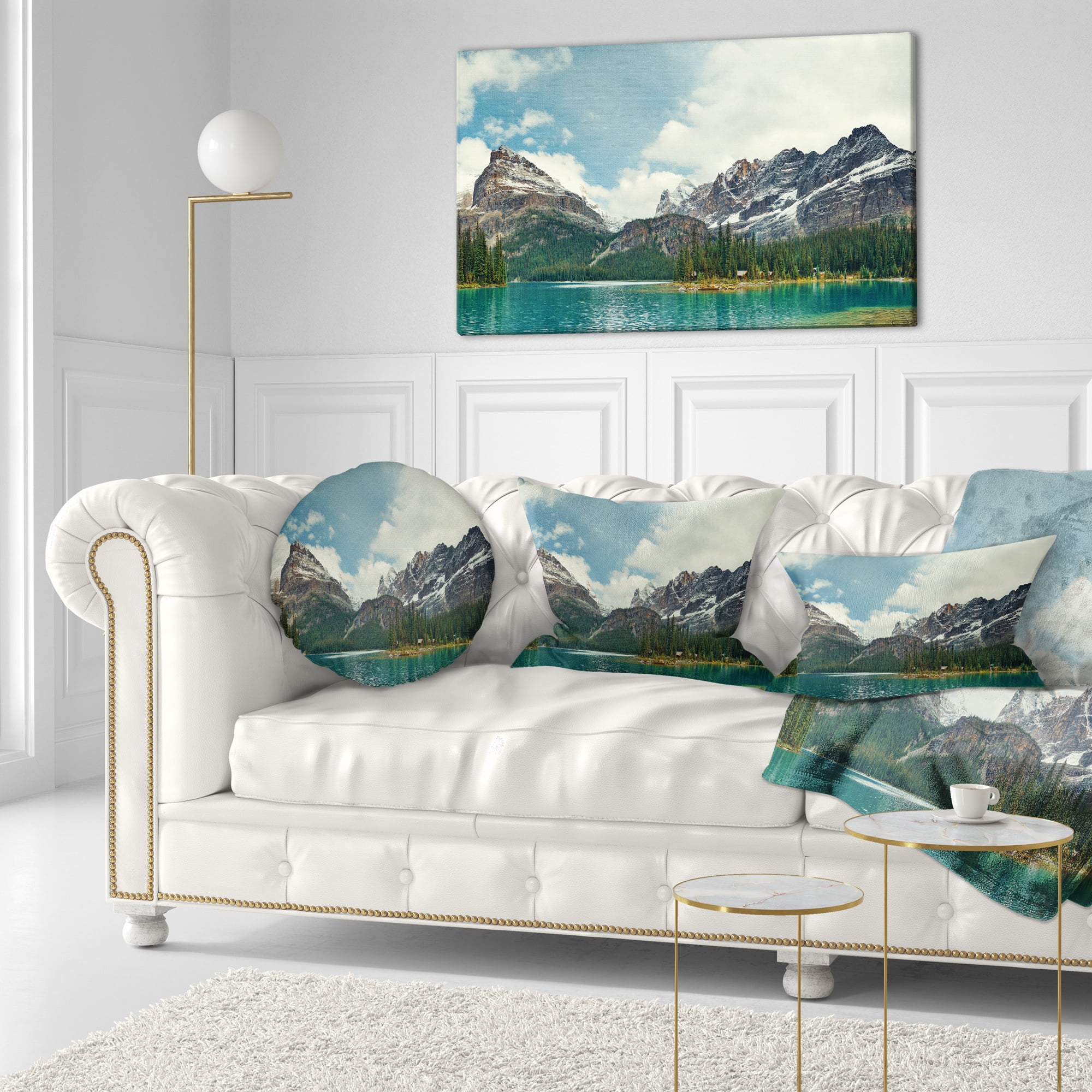 Designart Yoho National Park Panorama - Landscape Printed Throw Pillow - 12x20
