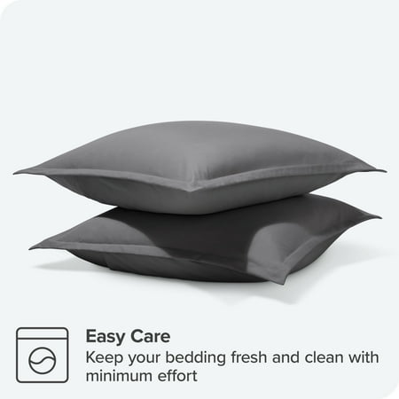Bare Home Pillow Sham Set - Premium 1800 Collection - Double Brushed - Euro, Gray