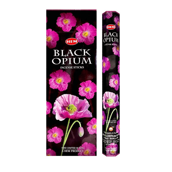 Hem Black Opium Incense Sticks - 120 Stick Bulk Box (6 Inner Tubes of 20)