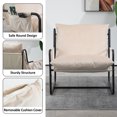 thumbnail image 5 of Modern Accent Velvet Sling Chair, Pack of 2, Metal Frame Upholstered Armchair with Storage Bag, Easy to Assemble, Khaki, 5 of 8