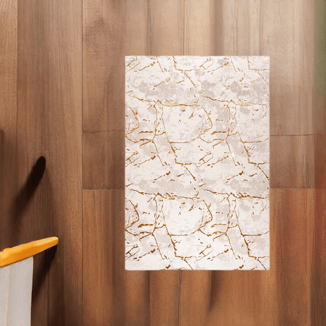 LaDole Rugs 8x10 ft Modern Premium Area Rug | Abstract Large Carpet For Bedroom, Living Room, Kitchen, Home Office, Indoor Floor Décor | Beige Gold