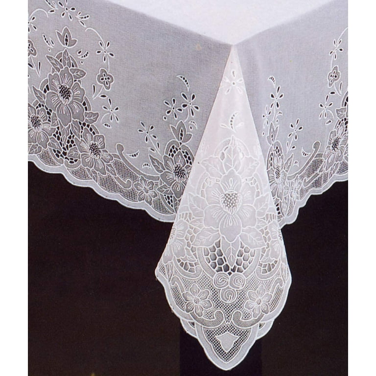 Tablecloth Vinyl Lace with Full Vinyl Backing Spill proof