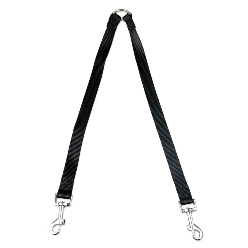 2 Ways Double Lead Dogs Pets Leash Chain Walking Safety Black 