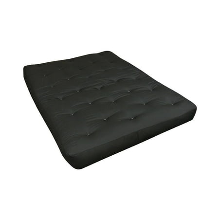 8 Inch Futon Mattress - Twin Loveseat Size - Firm Comfort - Black Foam Mattress Pad