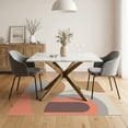 thumbnail image 3 of ODIKA 5'x7' Warm Earth Tones Retro 14A Design Washable Area Rug Geometric Abstract Style with Flair for Dining Room, Under Table, Home Office, Non-Slip Chair-Friendly, 3 of 7