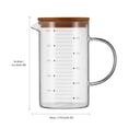 thumbnail image 2 of Taza medidora de vidrio Mango aislado Boquilla en forma de V Tapa de bambú Vidrio de borosilicato alto Taza de vidrio resistente al calor con Herramientas y accesorios para hornear Numero 3 Bearachild HA027212-03, 2 of 6