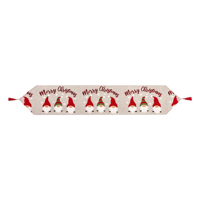 Puntoco Mantel de lino y algodón navideño, bandera para mesa, decoración de escritorio