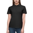 thumbnail image 2 of GUACER Dress Shirts for Women Soft Breathable Textured Mesh Slim Fit Short Sleeve 3 Button Placket Collar Casual T shirts Tops, 2 of 6