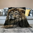 thumbnail image 2 of ARISTURING  Lion Blankets for Adults Animal Throw Blanket for Kids Face Black Home Decorative Living Room Sofa Hug Nap Travel Car Soft Warm Cozy 3D Printed Design Gifts (Black, "), 2 of 6