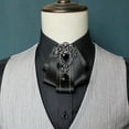 thumbnail image 3 of MENDENG Black Bow Ties for Men Wedding Suit Banquet Fashion Solid Pre-Tied Crystal Brooch Men's Neckties, 3 of 6