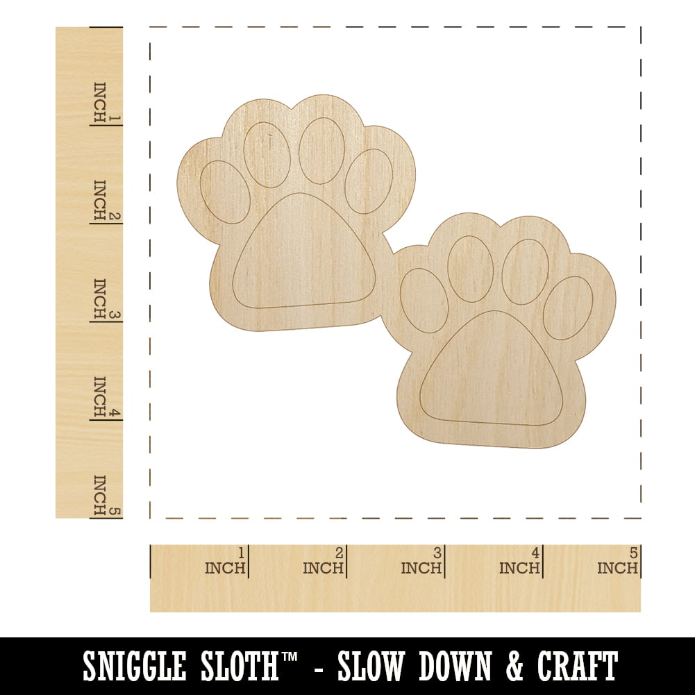 30 x Wooden Paw Shapes Cat Dog Animal Paws Print Embellishments Craft MDF 