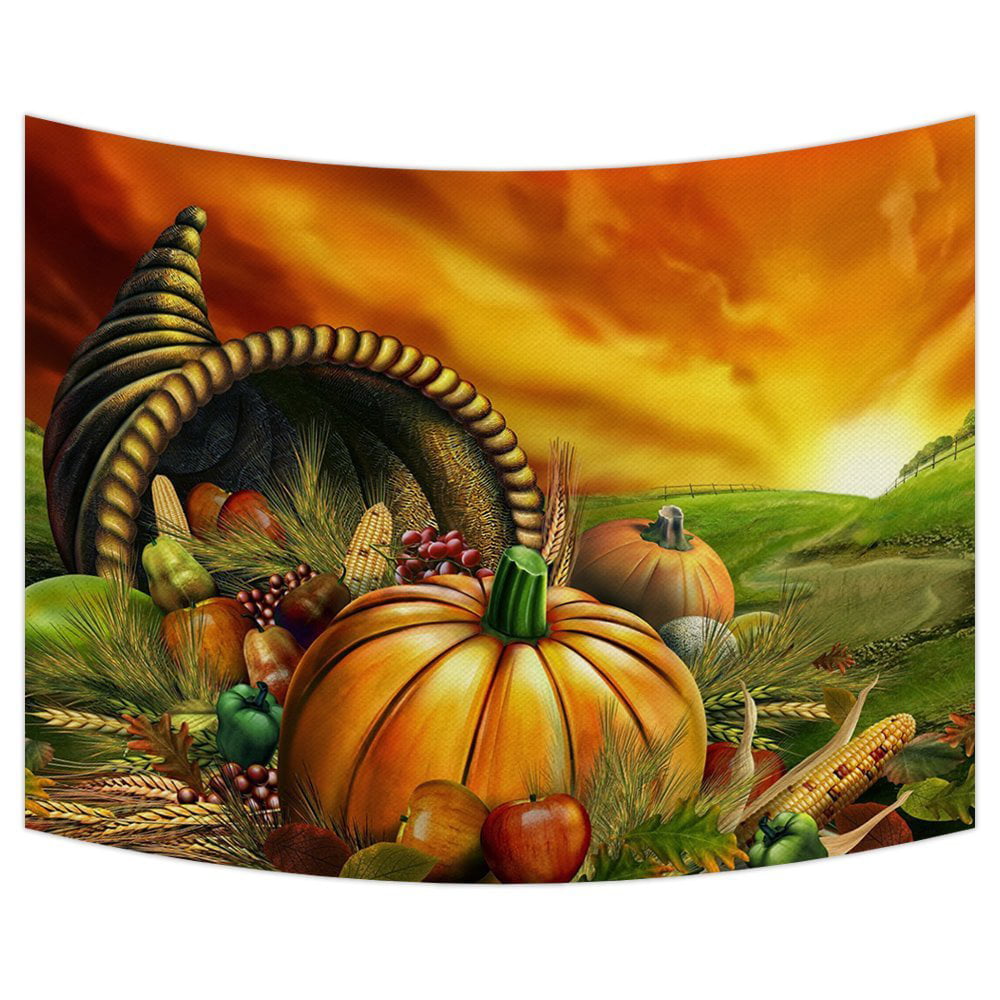 GCKG Thanksgiving Tapestry,Happy Thanksgiving Day,Harvest,pumpkin Wall - Thanksgiving Arts & Crafts Ideas For Adults