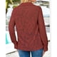 thumbnail image 3 of Blusa BTFBM de manga larga con encaje para mujer primavera 2025, marrón y rojo, 3 of 9